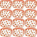 Kacctyen 12 Pcs Basketball Clear Makeup Bag with Zipper Bulk Sport Goodie Clear PVC Pouch Organizer Waterproof Travel Case for Woman Team Gifts Birthday Decorations Supplies