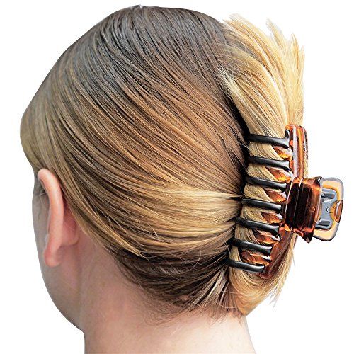 Revlon Strong Hold 2 Count Hair Claw Clips and 15 Count Extra Thick Black Hair Elastics