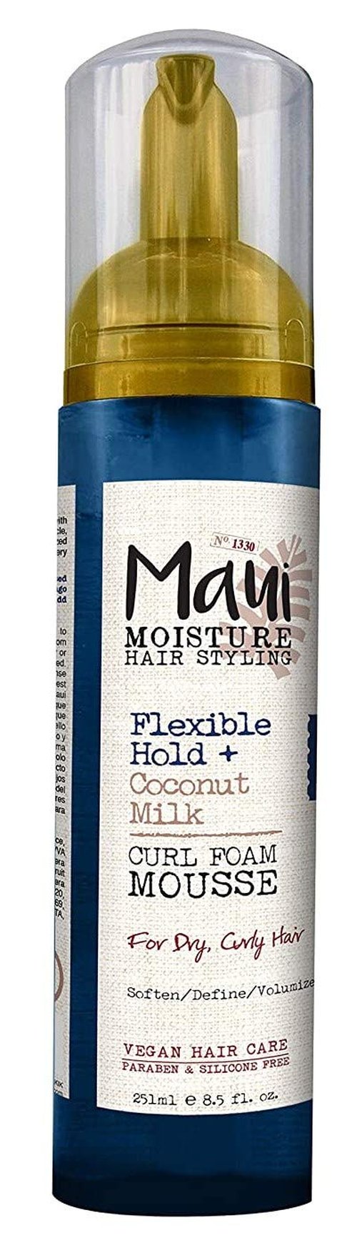 Maui Moisture Coconut Milk Curl Foam Mousse 8.5 Ounce (251ml) (Pack of 2)