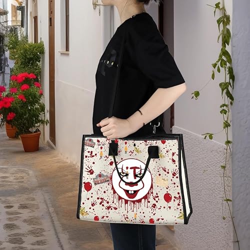 WZMPA Horror Clown Cosmetic Makeup Bag Clown Fans Gifts IT Horror Movie Inspired Makeup Zipper Pouch Bag Terror Merchandise (Horror Clown TB)