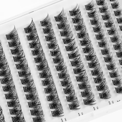 Self Adhesive Eyelashes, 240 PCS Self Adhesive Eyelash Clusters, No Glue Needed, Dual-row Glue Strips 8-16mm Mixed Individual Lash Extension Super Sticky False Lashes