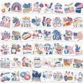 HOWAF 4th/Fourth of July Temporary Tattoos 96 Individually Sheets Giltter American USA Flag Tattoos Stickers Giltter gold and silver Independence Day Tattoos for Patriotic Independence Day