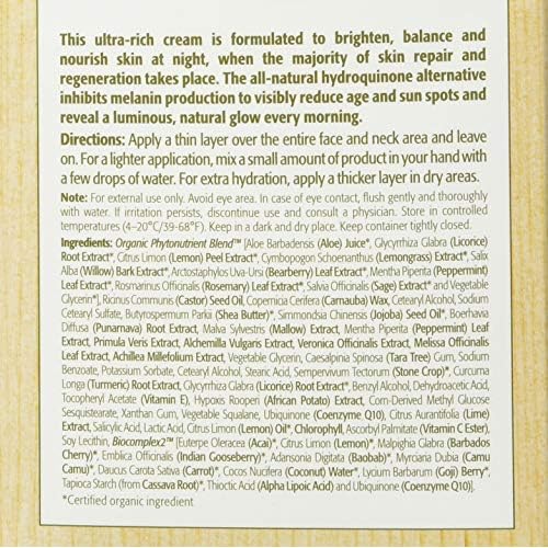 Eminence Bright Skin Overnight Correcting Cream for Unisex - 2 oz Cream