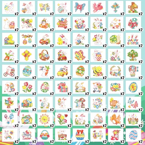 Partywind Glitter Easter Basket Essentials Temporary Tattoos for Kids, 408 Styles Easter Tattoo Stickers for Boys Girls, Easter Basket Fillers for Kids Spring Party Supplies Favors Goodie Bag Stuffers