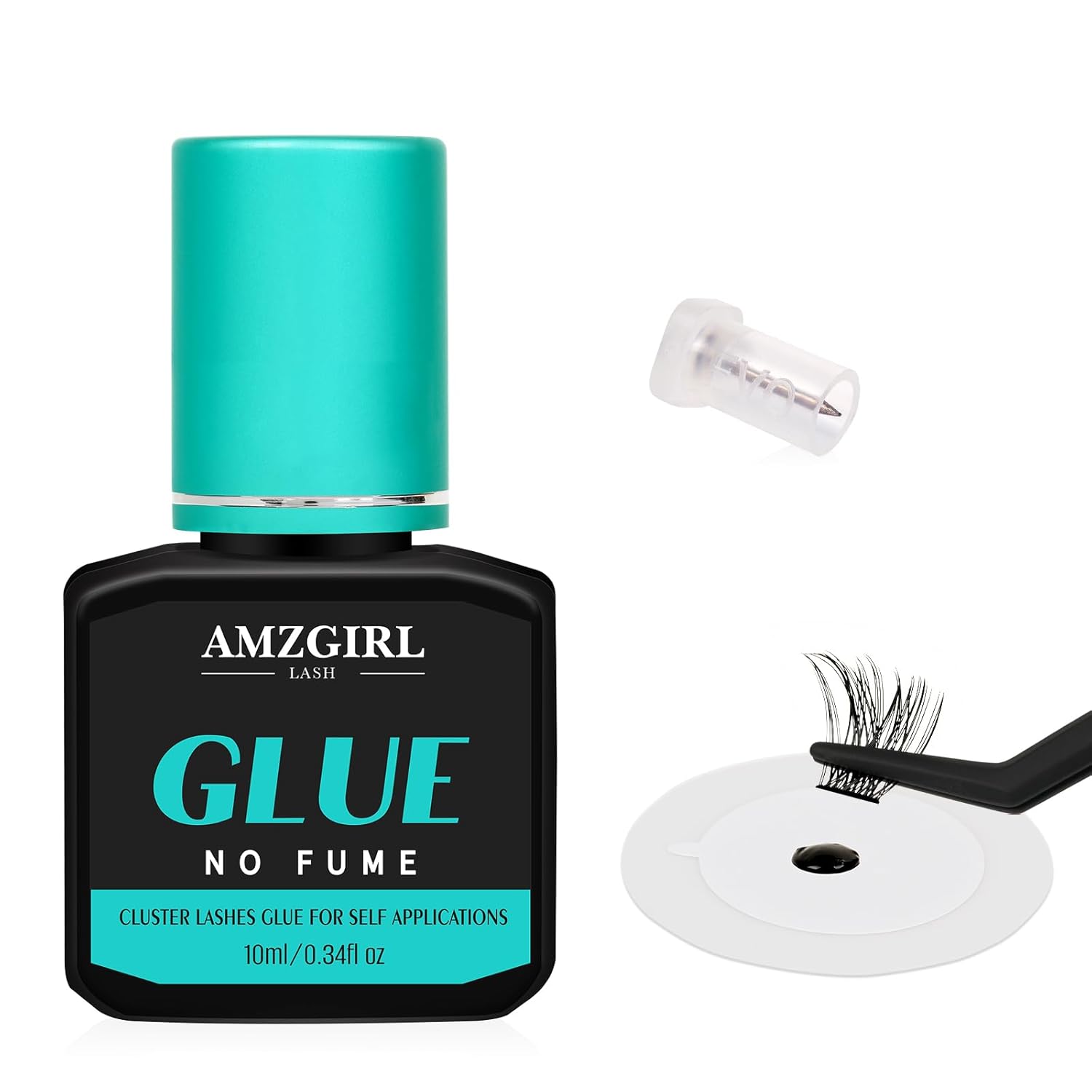 Lash Bond and Seal Eyelash Cluster Glue House of Lash Clusters Mascara Wand Glue 10ml Long Lasting 72 Hours Black Cluster Lash Glue + Lash Seal 2 in 1 Lash Clusters at Home By AMZGlRL(Black)