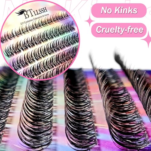 Natural Lash Kit Wispy Eyelash Extensions Individual Lash Extensions Kit with Lash Bond Seal Remover DIY Lash Kit(ZF-D)