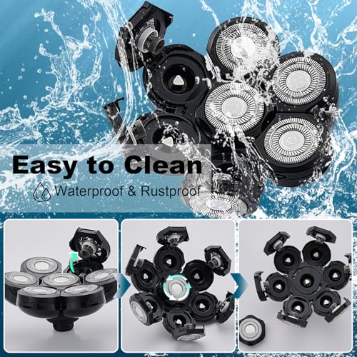 7 Head Shaver Replacement Heads£¬Head shavers for many brands bald men replacement blades£¬Shaver Blade Heads Replacement for Electric Razor for Men (2 Pack)