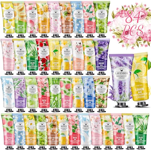84 Pack Hand Cream Gifts Set for Women,Easter Basket Stuffers,Mothers Day Gifts,Teacher Appreciation Gift,Nurse Week Gift,Mini Moisturizing Hand Lotion Travel Size in Bulk for Dry Cracked Hands