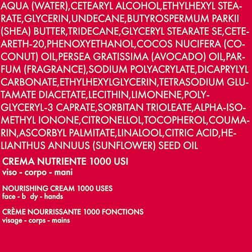Pupa Milano All in One Nourishing Cream with Avocado and Coconut Oils, Versatile Moisturizer for Dry Skin, Provides Nourishment, Can Be Used All Over Body, Dermatologically Tested, 11.8 oz