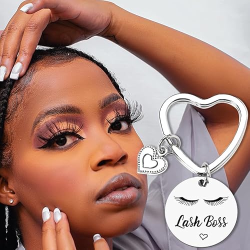 Lash Boss Keychain Beautician Gifts for Women Best Friend Party Esthetician Supplies Lash Tech Artist Birthday Supplies Gift for Daughter Sister Girlfriend Christmas Gifts Cosmetologist Accessories