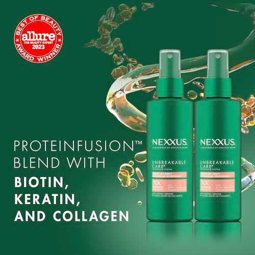 Nexxus Root Lift Thickening Spray Unbreakable Care with ProteinFusion Blend of Biotin, Keratin & Collagen Amino Acids, 6 oz