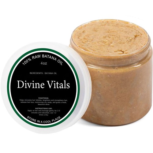 Divine Vitals Batana Oil for Hair Growth, Divine Vitals 100% Organic Batana Hair Growth Oil, 100% Raw from Honduras, Prevent Hair Loss, Adds Thickness, Texture, Shine (1PCS)