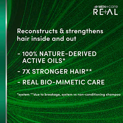 DOVE MEN + CARE Real Bio-Mimetic Care Shampoo For Damaged Hair Reconstruct Sulfate-Free Shampoo With Coco Fatty Acid + Vegan Keratin 10oz
