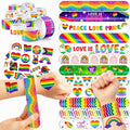 48PCS Pride Party Set - 24PCS Rainbow Temporary Tattoos & 24PCS Slap Bracelets-LGBTQ+Celebration Supplies, Birthday Gifts, Baby Shower Favors, Classroom Rewards,Party Decor for Kids (Boys & Girls)
