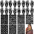 Henna Tattoo Stencil Kit 165+pcs, 23 Sheets Henna Stencils Glitter Airbrush Reusable Temporary Tattoo Stencils Indian Arabian Realistic Tattoo Stickers for Face Body Paint DIY