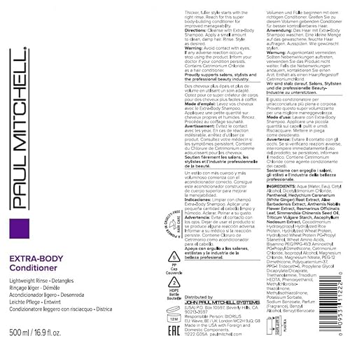 Paul Mitchell Extra-Body Conditioner, Adds Bounce + Fullness, For Fine Hair