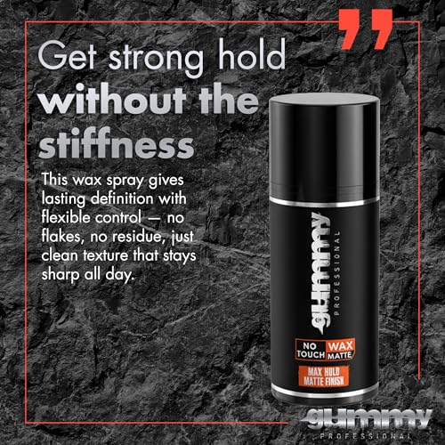 Gummy Professional No Touch Matte Hair Spray Wax ? Strong Hold for Men & Women ? Extra Hold Styling Wax with Dry Matte Finish ? Long-Lasting Control for Texture, Volume and Salon Hairstyles ? 98 ml
