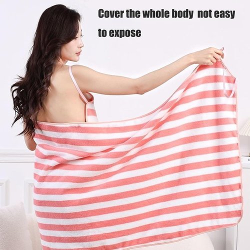 GlowWrap Towel with Straps, Chic Cache Glow Wrap Towel, Wearable Towels Dress Absorbent Bath Robe, Stays Secure No Slipping (Black Stripes,X Large)