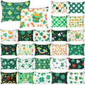 Abbylike 24 Pcs St. Patrick's Day Canvas Makeup Bags Bulk Irish Gifts for Women Shamrock Clover Cosmetic Bags Toiletry Storage Zipper Pouch Travel Purse Toiletry Pocket Organizer for Irish Party Favor