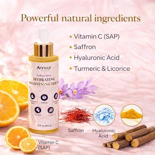 Hydrating Face Serum with Hyaluronic Acid & Saffron ? Lightweight Daily Serum for Dry & Dull Skin ? Vitamin B5 & Aloe ? 2 fl oz