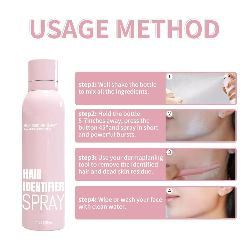 Hair Identifier Spray for Face Shaving，face hair identifier spray，Moisturizing And Skin Care Set Spray，suitable for all skin types (1 set)