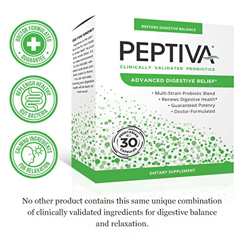 Peptiva Advanced 50 Billion CFU Probiotic - Digestive Relief - Clinically Validated, Premium Probiotic, 30ct