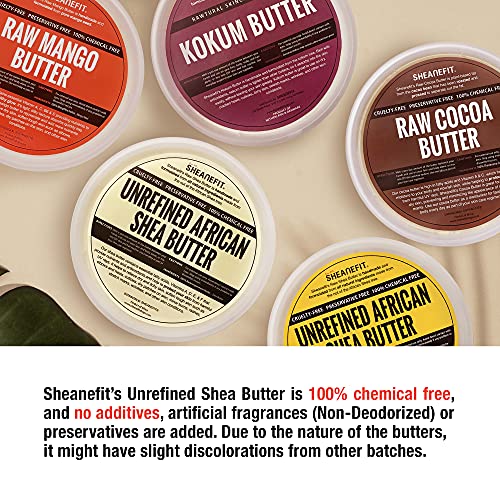 Sheanefit Raw Unrefined African Shea Butter - 8oz, 14oz, 28oz Containers (Yellow - 8 oz)