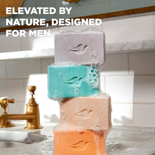 DOVE MEN + CARE Cleansing Bar Soap Charcoal + Clove Oil to Rebuild Skin in the Shower,a 4in1 Hair,Body,Face & Shaving Bar with Plant-Based Cleanser and Natural Oils 5 oz,(Pack of 8)