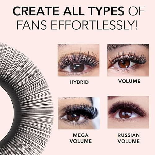 KIARA SKY LASH Cashmere Volume Lash Extensions | Premium Cashmere Lash Extensions | Soft Semi-matte natural finish | For Professional Eyelash Extensions Use Only | Black, (D-0.05-16MM)