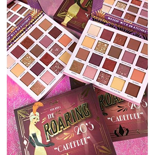 RUDE Roaring 20¡¯s Eyeshadow Palette | Bold, Velvety Matte & Shimmer Shades for Vintage Glam Looks | Blendable, High-Pigment, Vegan & Cruelty-Free Makeup Palette [Carefree]