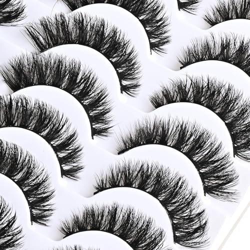 Lashes Volume Mink Eyelashes 14 Pairs Cateye Lash Strips Wispy Cat Eye Lashes Natural Look Short Thick Fluffy False Strip Eyelash Full Small Fake Lashes Pack Black Pesta?as Postizas for Women