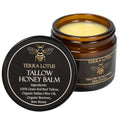 Terra Lotus - Organic Grass-Fed Beef Tallow Balm with Raw Honey - Moisturizing Cream for Soft, Smooth Skin - Handmade All-Natural Moisturizer (2 Oz, Unscented)