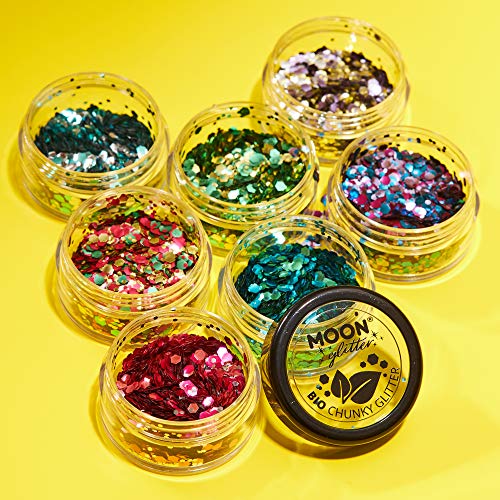Mystic Bio Biodegradable Eco Chunky Glitter by Moon Glitter - 100% Cosmetic Bio Glitter for Face, Body, Nails, Hair and Lips - 3g - Enchanted