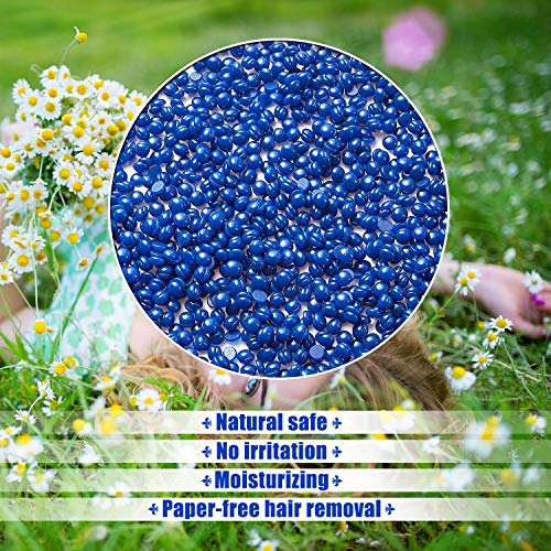 Hard Wax Beads for Hair Removal, Yovanpur 21oz Hard Wax Beans for Face Eyebrow Armpit Brazilian, Waxing Beads for Refill with 20 Wax Sticks