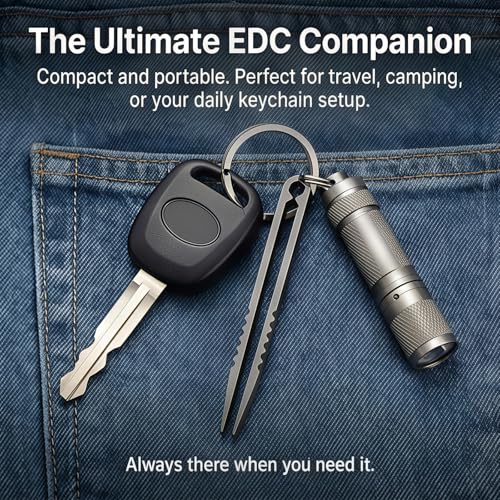 Edc Tweezers, Titanium Tweezers 2pcs Mini Titanium Tweezer Portable Survival Pick Up Tweezer Survival Camping Outdoor Gadget Travel Mini Tool