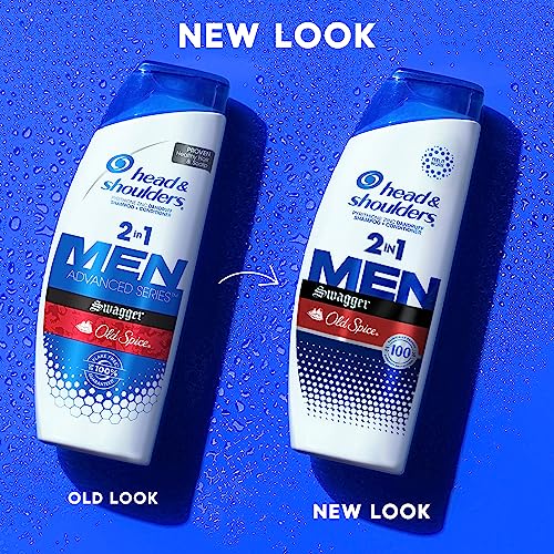Head and Shoulders Mens 2 in 1 Dandruff Shampoo and Conditioner, Anti-Dandruff Treatment, Old Spice Swagger for Daily Use, Paraben Free, 12.5 oz