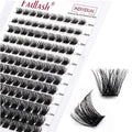 Lash Clusters DIY Eyelash Extensions 144 Clusters Lashes D Curl 0.07 Natural Individual Lash Extensions Mixed Tray False Eyelashes Soft & Strong Thin Band DIY at Home (F32-0.07D, 8-16mm)