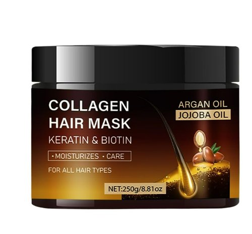 Keratin Hair Mask Treatment, Collagen Hair Mask with Keratin and Biotin, Argan and Jojoba Oil, Moisturizing Treatment for All Hair Types, 8.81 oz
