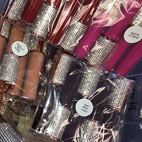 10 Pack Diamond Lip Gloss Wand Tubes, 5ml Empty Containers, Lip Balm Bottles with Rubber Stoppers for Cosmetic Business (Crystal Rhinestone)