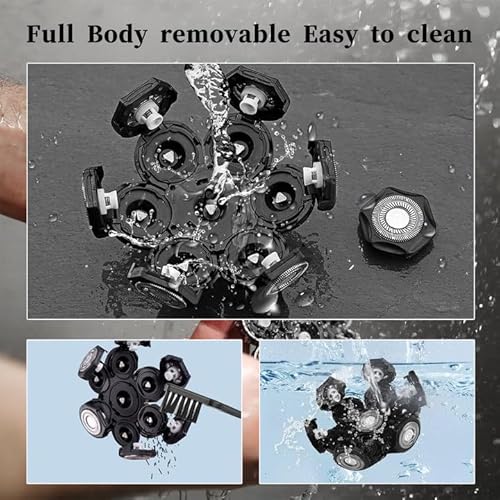 7 Heads Shaver Replacement Head for Head Shaver, Universal Hair Trimmer Blade for Bald Men.Compatible with many Brands Replacement Head Shave Razors Wet Dry Beard Shaver 7 Heads Head
