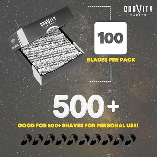 Premium Single Edge Razor Blades - Swedish Steel Razor Blades for Safety Razors and Straight Edge Razors, by GRAVITY RAZORS (100 Count, 2-Pack)