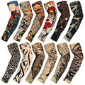 Tattoo Sleeves for Men Women, Temporary Tattoo Sleeve 12Pcs Set Arts Fake Slip On Tattoo Arm Sleeves for Men Women (Pattern C)