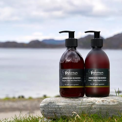 The Highland Soap Company Hand Care Gift Set, Organic Hand Wash & Lotion Set (Hebridean Seaweed)