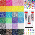 3mm Colorful DIY Resin Rhinestone Kit for Bedazzling, Multicolor Flatback Gems, 3Pcs 10ml B7000 Jewelry Glue for Bedazzled Nail Art Clothing Shoes Nail Book Diamond Art (24000)
