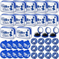 Yungyan 36 pcs Gifts 12 Makeup Bag for Women Party Favors Team Gifts With 12 Sport Hair Scrunchies 12 Round Portable Folding Brush (Blue Cheer)