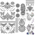 Glaryyears Black Lace Temporary Tattoo for Women Girls, 60+ Patterns 8 Pack Fake Mandara Flowers Tattoos Stickers, Sexy on Body Underboob Arm Chest Shoulder Thigh Abdomen Waist for Beach Party