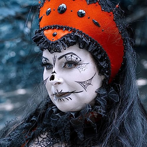 Day of the Dead Face Tattoos 10 Sheets - Halloween Temporary Tattoos Sticker Kit D?a de Los Muertos Glitter Red Roses Skeleton Sugar Skull Fake Tattoo for Halloween Makeup on Face Body