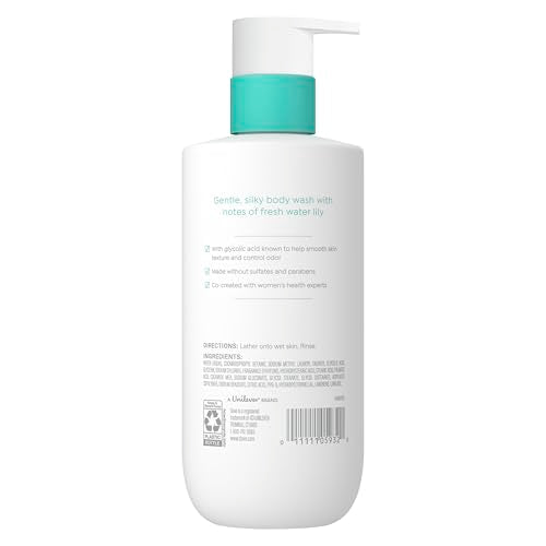 Dove Glycolic Serum Body Wash for Women - For Skin Renewal, Hydration & Odor Control,Fresh Water Lilly Scent 14.2 oz