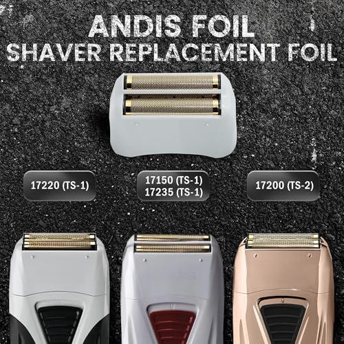 3 Pack Foil Shaver Replacement Compatible With Andis Model TS-1, TS-2 ((17150/17155/17200), Andis Blade Replacement with Stainless Steel Design for Smooth Shaving