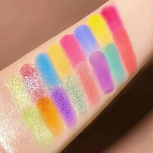 30 Color Rainbow Eyeshadow Palette Highly Pigmented Mattes Glitter Shimmers Eye Shadow Palettes Blendable Long Lasting Waterproof Colorful Professional Makeup Palette Gift Set